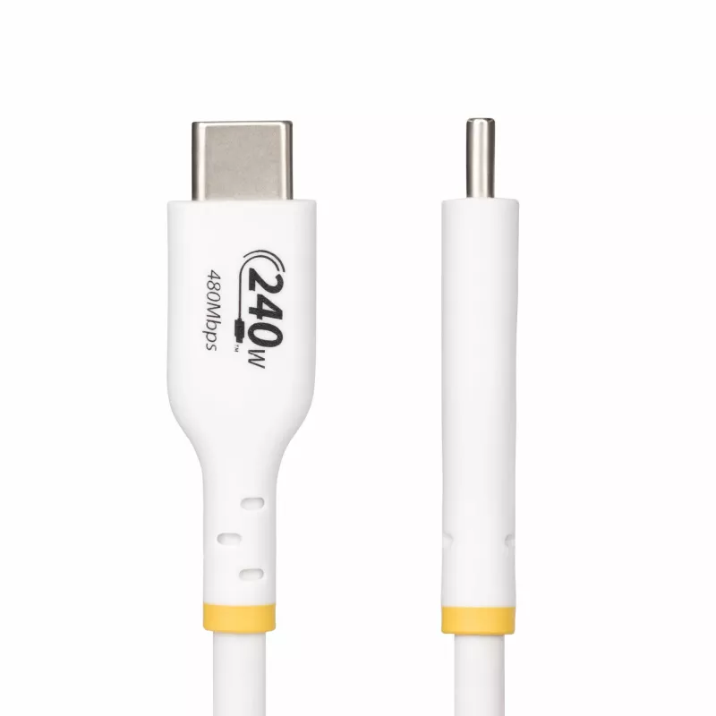 StarTech.com 4 m valge USB-C laadimiskaabel, USB-IF sertifitseeritud USB-C kaabel, 240 W PD EPR, USB 2.0 C-tüüpi sülearvuti laadimisjuhe, USB-C andmeedastuskaabel, TPE mantel