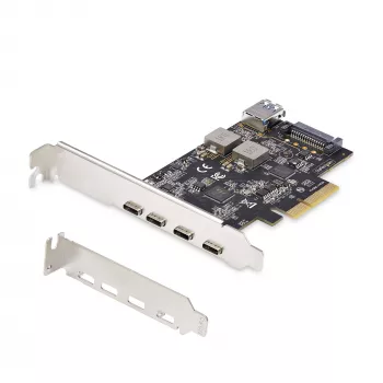 StarTech.com 5-pordiline USB PCIe-kaart, USB 3.2 10 Gbps, PCI Express kaart 4x USB-C pordi ja 1x USB-A sisemise pordiga, USB PCIe-kontrollerkaart, Windows/macOS/Linux