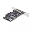 StarTech.com 5-pordiline USB PCIe-kaart, USB 3.2 10 Gbps, PCI Express kaart 4x USB-C pordi ja 1x USB-A sisemise pordiga, USB PCIe-kontrollerkaart, Windows/macOS/Linux