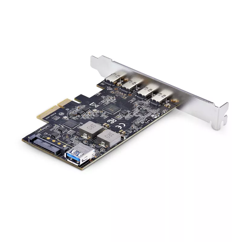 StarTech.com 5-pordiline USB PCIe-kaart, USB 3.2 10 Gbps, PCI Express kaart 4x USB-C pordi ja 1x USB-A sisemise pordiga, USB PCIe-kontrollerkaart, Windows/macOS/Linux