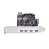StarTech.com 5-pordiline USB PCIe-kaart, USB 3.2 10 Gbps, PCI Express kaart 4x USB-C pordi ja 1x USB-A sisemise pordiga, USB PCIe-kontrollerkaart, Windows/macOS/Linux