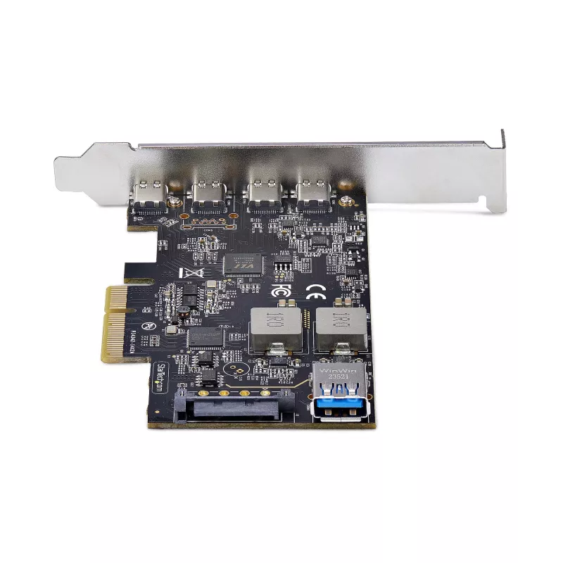 StarTech.com 5-pordiline USB PCIe-kaart, USB 3.2 10 Gbps, PCI Express kaart 4x USB-C pordi ja 1x USB-A sisemise pordiga, USB PCIe-kontrollerkaart, Windows/macOS/Linux