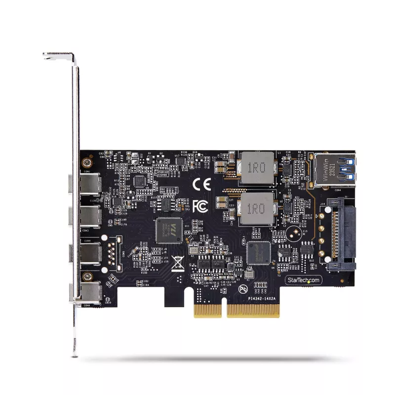 StarTech.com 5-pordiline USB PCIe-kaart, USB 3.2 10 Gbps, PCI Express kaart 4x USB-C pordi ja 1x USB-A sisemise pordiga, USB PCIe-kontrollerkaart, Windows/macOS/Linux