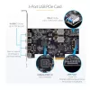 StarTech.com 5-pordiline USB PCIe-kaart, USB 3.2 10 Gbps, PCI Express kaart 4x USB-C pordi ja 1x USB-A sisemise pordiga, USB PCIe-kontrollerkaart, Windows/macOS/Linux