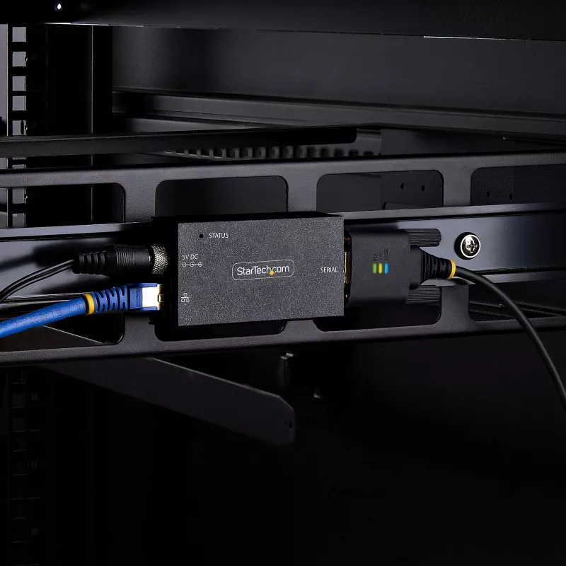 StarTech.com 1-pordine jada-Ethernet-adapter, IP seadmeserver kaug-RS-232 seadmete jaoks, seinale/DIN-liistule paigaldatav, metallkorpus, RJ45 LAN-DB9 jadamuuundur