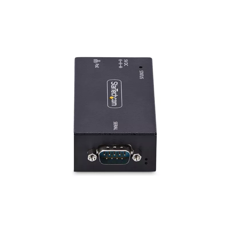 StarTech.com 1-pordiline jada-Etherneti adapter, 802.3af PoE IP jadaseadmeserver RS232 kaugseadmetele, seinale/DIN-liistule paigaldatav, RJ45 LAN-DB9 jadamuundur, TAA