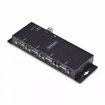 StarTech.com 4-pordiline jadaliides Etherneti adapter, IP jadaseadme server kaug-RS232 seadmetele, seinale/DIN-liistule kinnitatav, metallkorpuses, RJ45 LAN DB9 jadamuundur