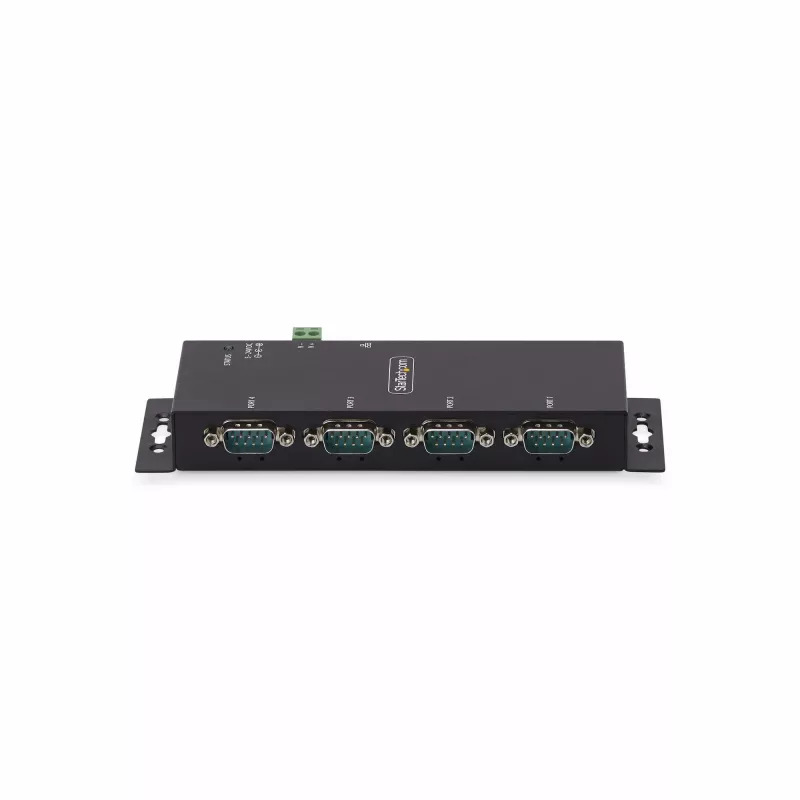 StarTech.com 4-pordiline jadaliides Etherneti adapter, IP jadaseadme server kaug-RS232 seadmetele, seinale/DIN-liistule kinnitatav, metallkorpuses, RJ45 LAN DB9 jadamuundur