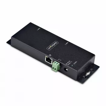 StarTech.com 2-pordiline jadaliidese Etherneti adapter, IP jadaseadmeserver kaug-RS232-seadmetele, seinale/DIN-liistule paigaldatav, metallkorpus, RJ45 LAN DB9 jadaühenduse muundurile