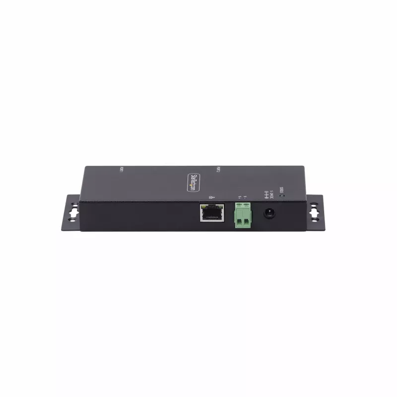 StarTech.com 2-pordiline jadaliidese Etherneti adapter, IP jadaseadmeserver kaug-RS232-seadmetele, seinale/DIN-liistule paigaldatav, metallkorpus, RJ45 LAN DB9 jadaühenduse muundurile