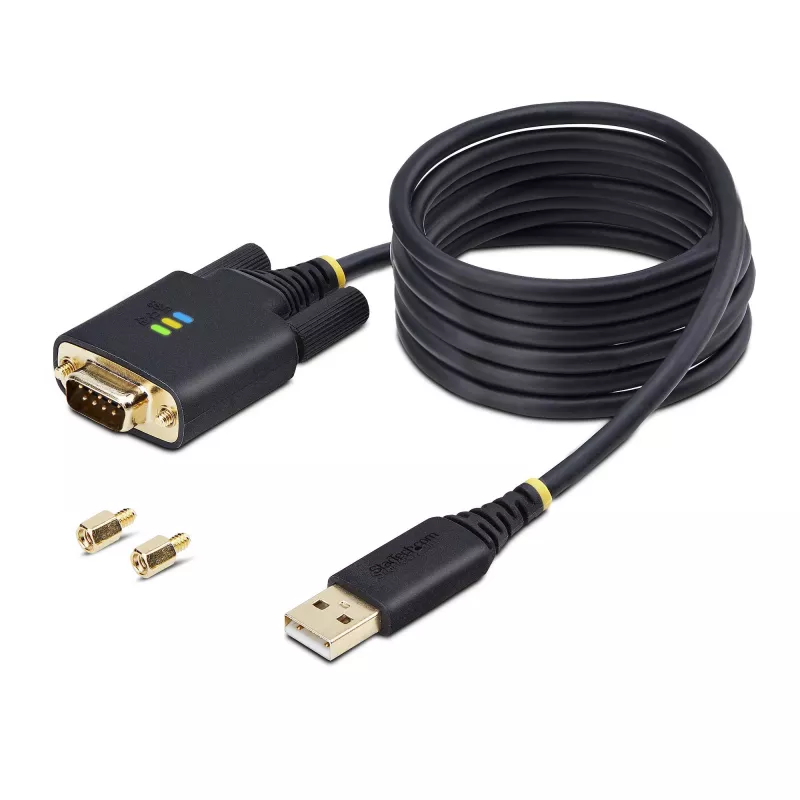StarTech.com 2 m USB jadaliidese adapterkaabel, COM-i säilitus, vahetatavad kruvid/mutrid, USB-A – DB9 RS232, FTDI IC, ESD-kaitse, Windows/macOS/Linux
