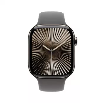 Nutikell Apple Watch Series 10 GPS + Cellular 46mm Natural Titanium korpus Stone Grey Sport Band S/M