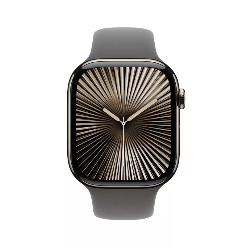 Nutikell Apple Watch Series 10 GPS + Cellular 46mm Natural Titanium korpus Stone Grey Sport Band S/M