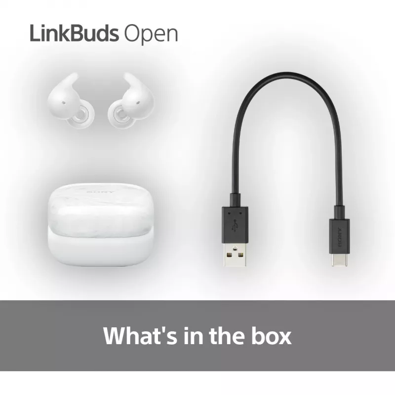 Juhtmevaba kõrvasisene peakomplekt Sony LinkBuds Open WFL910W — Bluetooth, 20–20000 Hz, 10 m ulatus, valge