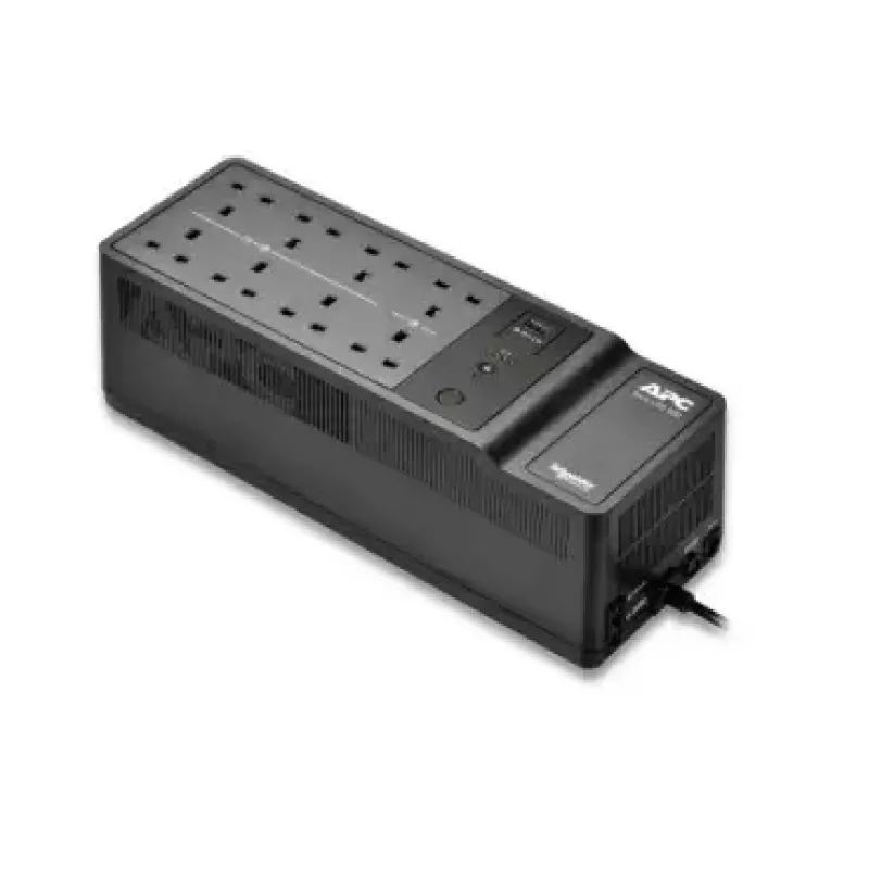 APC Back-UPS, 500VA/300W põranda/seinale kinnitatav, 230V, 8x UNEL pistikupesa, USB Type-A port, kasutaja vahetatav aku