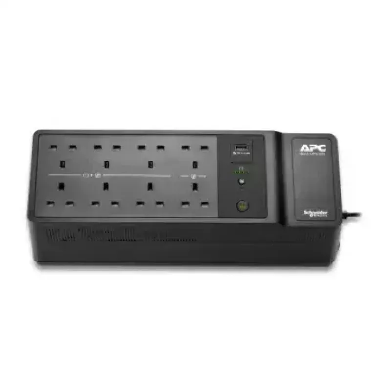 APC Back-UPS, 500VA/300W põranda/seinale kinnitatav, 230V, 8x UNEL pistikupesa, USB Type-A port, kasutaja vahetatav aku