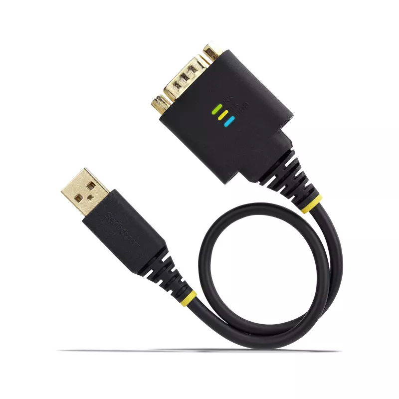 StarTech.com 0,3 m (30 cm) USB-jadaadapteri kaabel, COM-pordi säilitus, vahetatavad mutrid/kruvid, USB-A DB9 RS232-le, FTDI kiip, ESD-kaitse, Windows/macOS/Linux