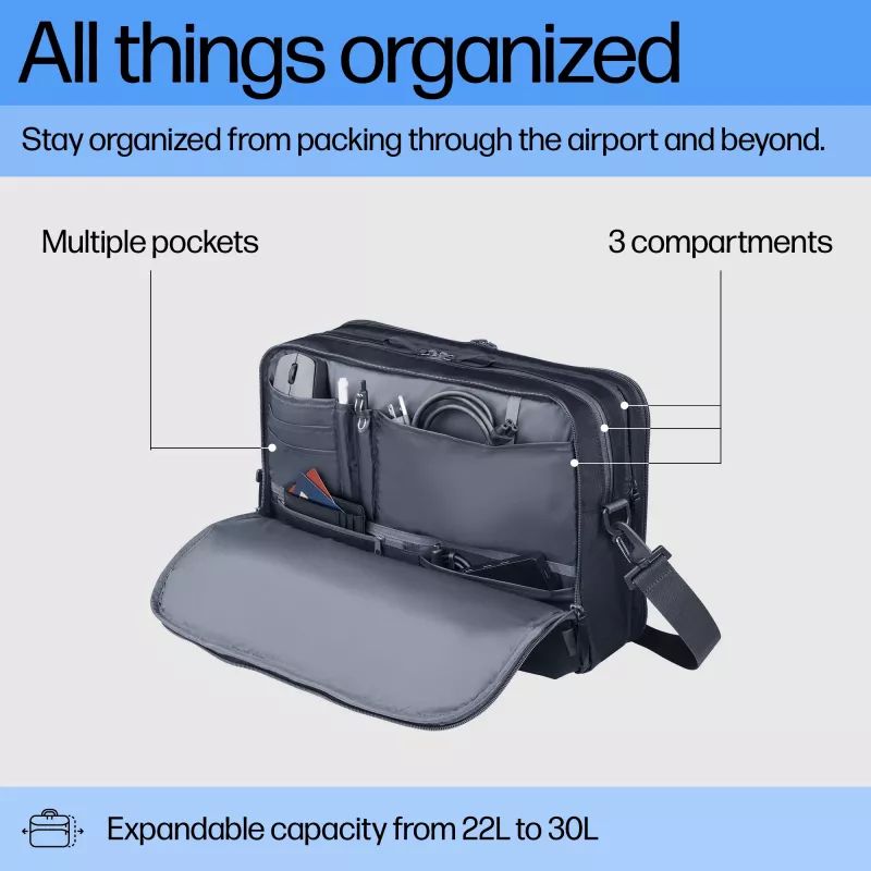 Sülearvutikott HP Travel Plus 22L 16-tolline portfell Monokromaatiline