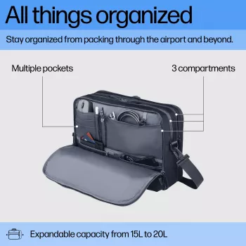 Sülearvutikott HP Travel Plus 15L 14-tolline portfell 820g monokroomne