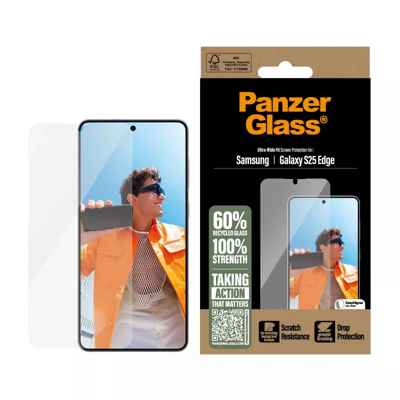 PanzerGlass ® Ekraanikaitse Samsung S25 Edge | Ultra-Wide Fit