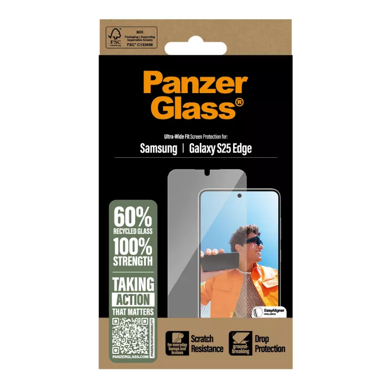 PanzerGlass ® Ekraanikaitse Samsung S25 Edge | Ultra-Wide Fit