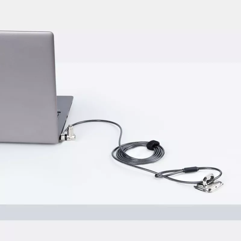 StarTech.com Universaalne sülearvutilukk 2m, turvakaabel sülearvutitele, ühildub Noble Wedge/Nano/K-Slot'iga, võtmega lukustuskaabel, vargusevastane lõikekindel süsinikterasest kaabel
