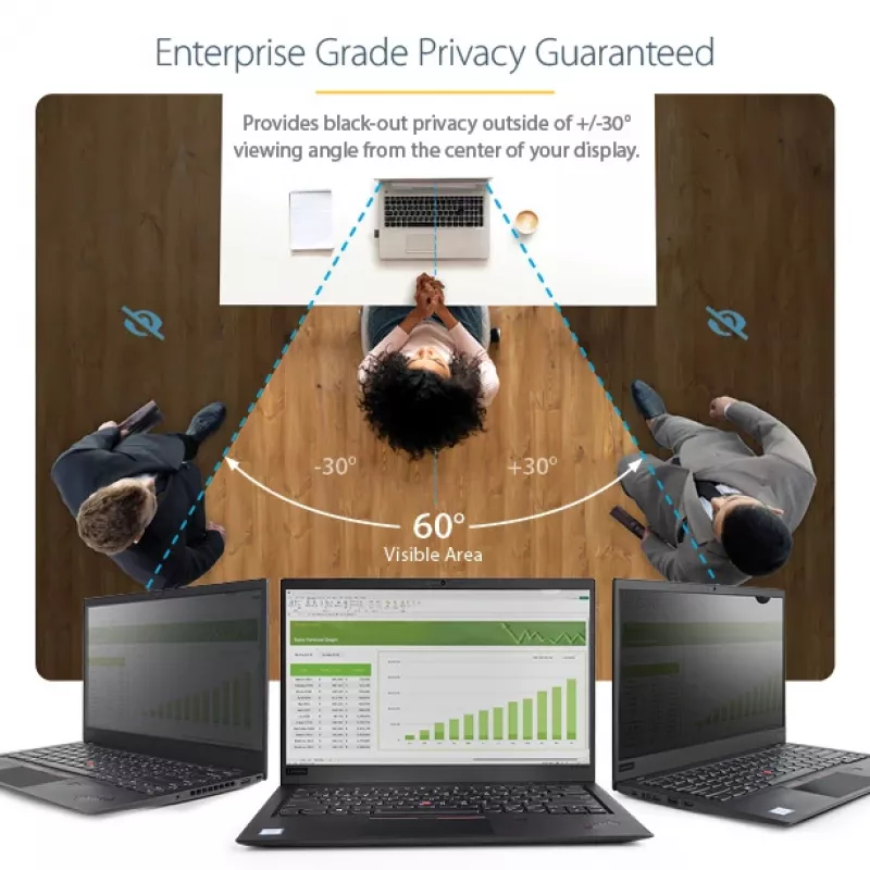 StarTech.com 15,6-tolline 16:9 kuldne sülearvuti privaatsuskile, ümberpööratav filter täiustatud privaatsusega, arvuti turvakile, eemaldatav ekraanikaitse/kaitsekile, +/- 30°