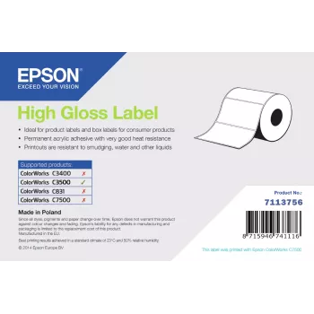 Epson High Gloss Label, Die-Cut Roll, 76mm x 51mm, 610 Labels