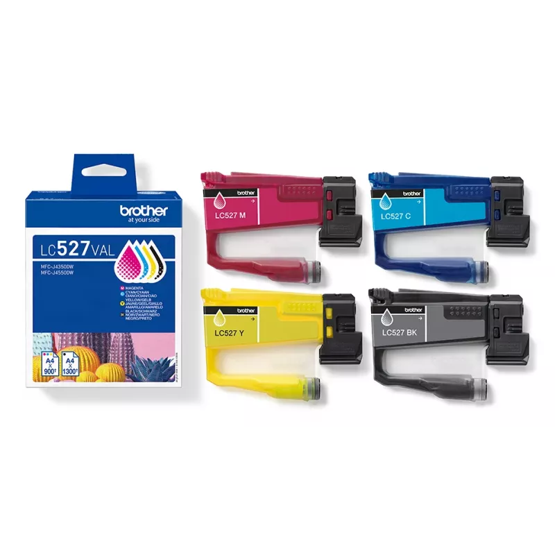 Tindikasseti komplekt Brother LC527VAL CMYK – 1×1300, 3×900 lehekülge