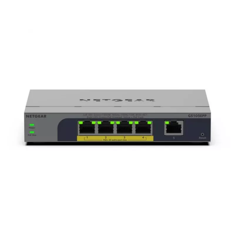 NETGEAR GS105EPP haldamata Gigabit Ethernet (10/100/1000) Power over Ethernet (PoE) laua-/seinakinnitus hall
