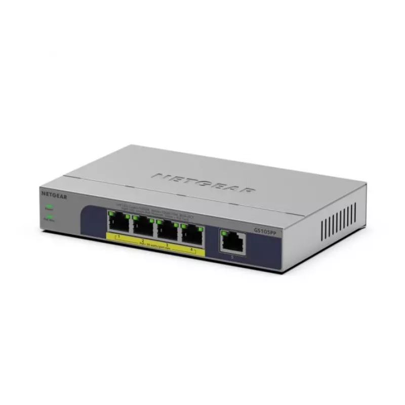 NETGEAR GS105PP Haldamata Gigabit Ethernet (10/100/1000) Power over Ethernet (PoE) Lauaplaadile/Seinale paigaldatav Hall
