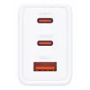 Vahelduvvoolu siselaadur D-Link DCP-651 — 65 W GaN, 2x USB‑C, universaalne ühilduvus, 90–264 V, valge