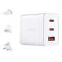 Vahelduvvoolu siselaadur D-Link DCP-651 — 65 W GaN, 2x USB‑C, universaalne ühilduvus, 90–264 V, valge