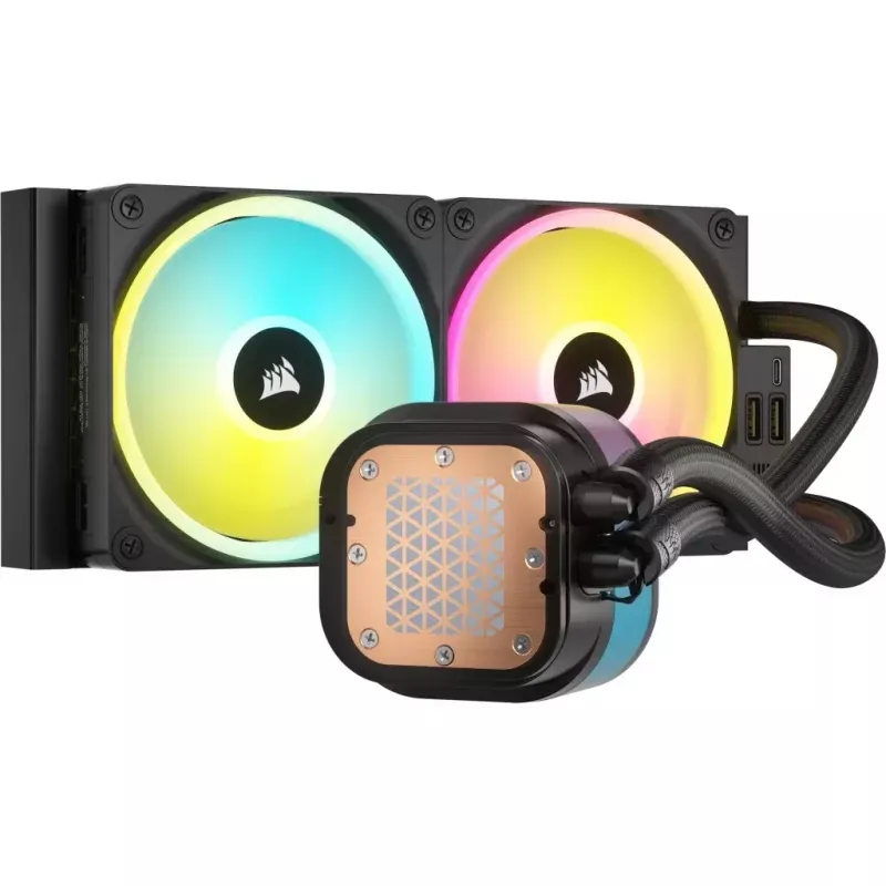 Corsair iCUE LINK H100i LCD RGB AIO vedelikjahuti protsessorile, 240 mm