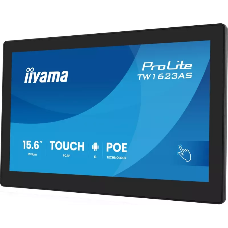 iiyama TW1623AS-B3P arvutimonitor 39,6 cm (15,6 tolli) 1920 x 1080 pikslit Full HD LED puuteekraaniga must
