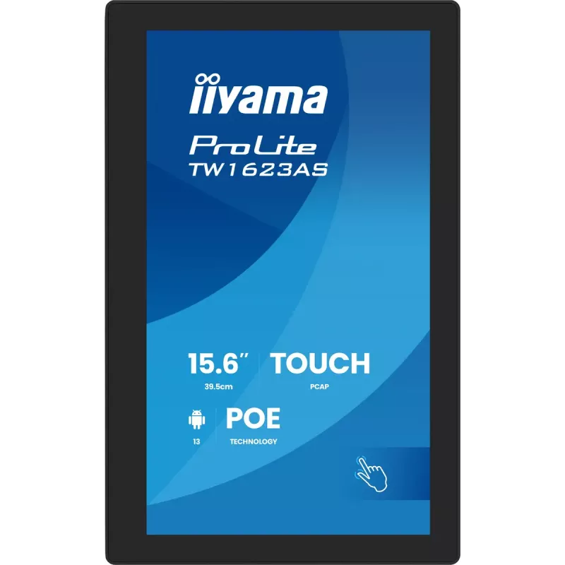 iiyama TW1623AS-B3P arvutimonitor 39,6 cm (15,6 tolli) 1920 x 1080 pikslit Full HD LED puuteekraaniga must