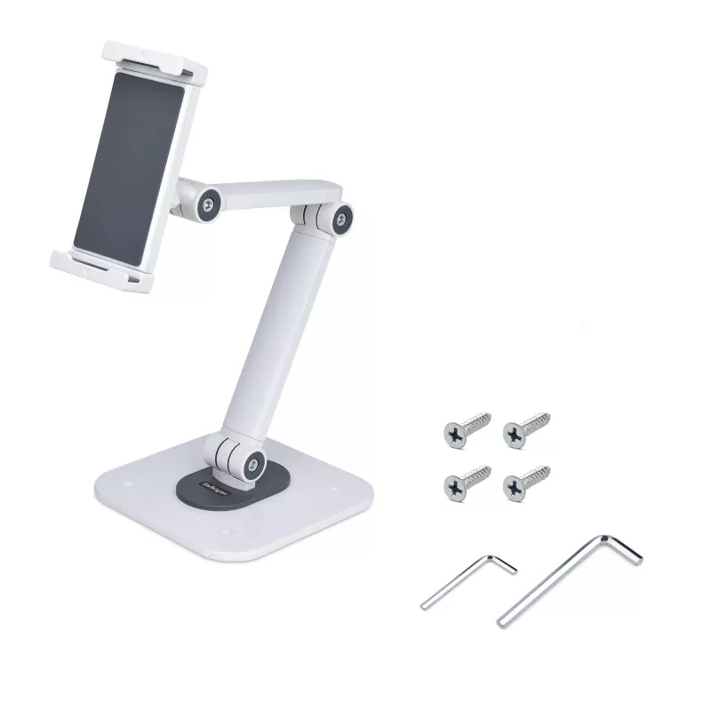 StarTech.com Reguleeritav tahvelarvuti alus lauale – seinale kinnitatav – kandevõime 2,2 naela (1 kg) – ergonoomiline liigendatav universaalne tahvelarvuti alus – tahvelarvuti hoidik lauale pööratav/pöörlev/pööratav