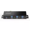 StarTech.com 5G7AINDRM-USB-A-HUB liidese jaotur USB 3.2 Gen 1 (3.1 Gen 1) Type-B 5000 Mbit/s Must