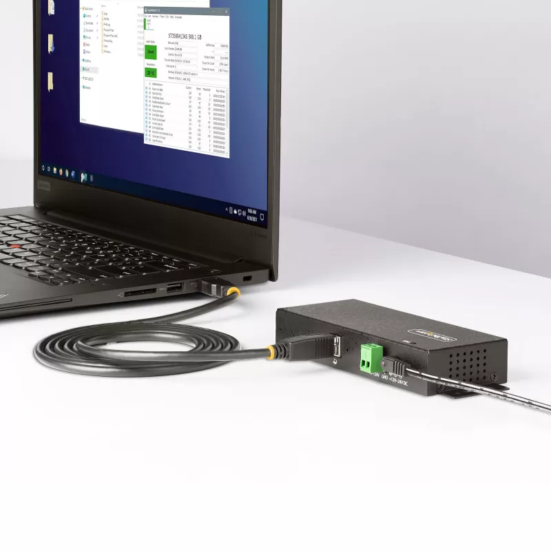 StarTech.com 5G7AINDRM-USB-A-HUB liidese jaotur USB 3.2 Gen 1 (3.1 Gen 1) Type-B 5000 Mbit/s Must