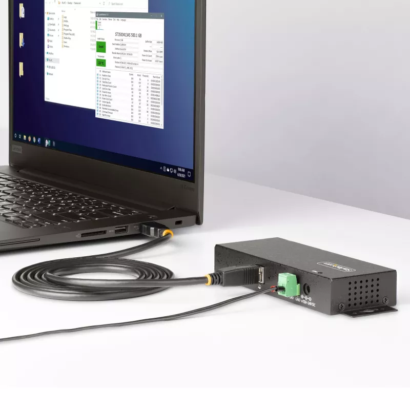 StarTech.com 5G7AINDRM-USB-A-HUB liidese jaotur USB 3.2 Gen 1 (3.1 Gen 1) Type-B 5000 Mbit/s Must