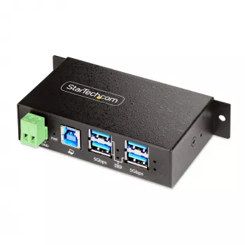 StarTech.com 5G4AINDRM-USB-A-HUB liidese jaotur USB 3.2 Gen 1 (3.1 Gen 1) Type-B 5000 Mbit/s Must