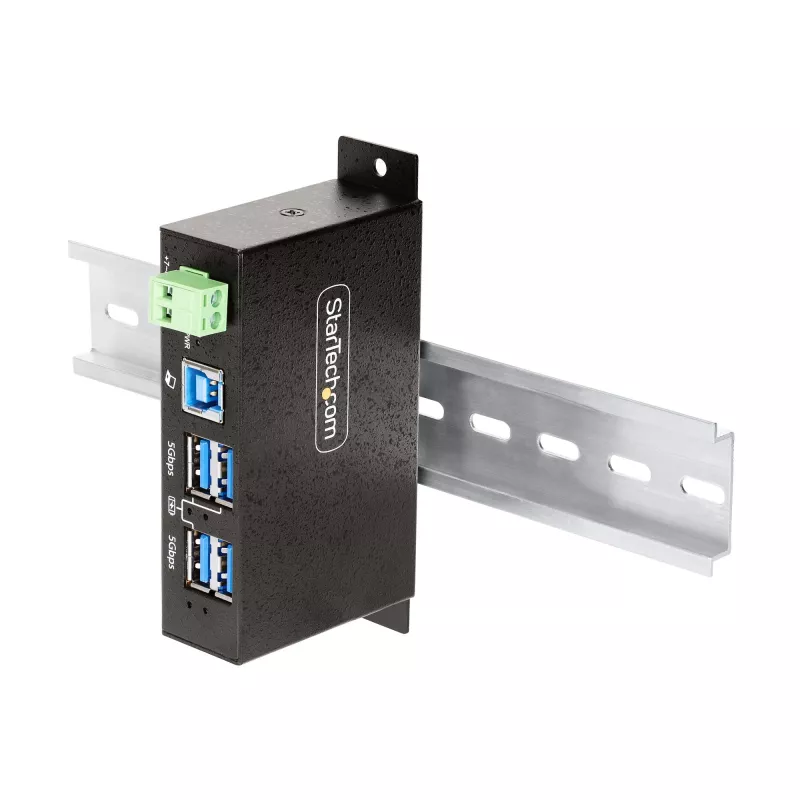 StarTech.com 5G4AINDRM-USB-A-HUB liidese jaotur USB 3.2 Gen 1 (3.1 Gen 1) Type-B 5000 Mbit/s Must