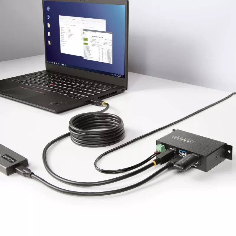 StarTech.com 5G4AINDRM-USB-A-HUB liidese jaotur USB 3.2 Gen 1 (3.1 Gen 1) Type-B 5000 Mbit/s Must