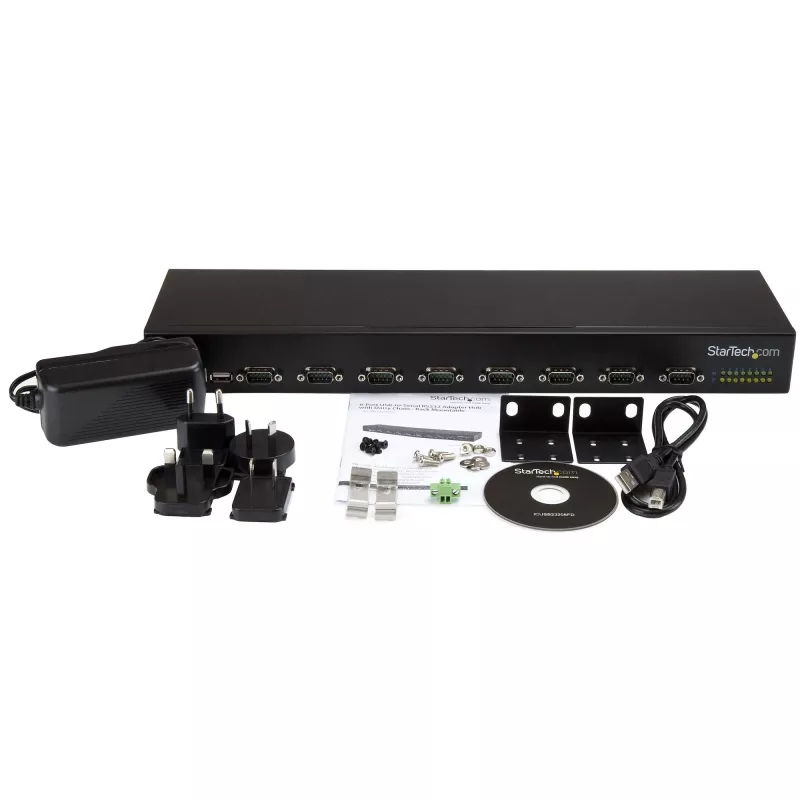 StarTech.com 8-pordiline USB-jadaliidese adapterjaotur, USB 2.0, jadaliides, must, alumiinium, 36 W, 100–240 V