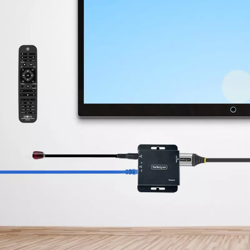 StarTech.com 4K HDMI pikendaja üle CAT6/CAT5 Ethernet kaabli, 4K 30Hz või 1080p 60Hz video pikendaja, HDMI üle Ethernet kaabli, HDMI saatja ja vastuvõtja komplekt, IR kaugjuhtimispult