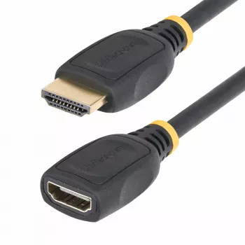 StarTech.com 18in (0,5 m) HDMI 2.0 pikenduskaabel, kiire HDMI-pordi säästukaabel, 4K 60 Hz, HDMI isane emasele pikendusadapteri juhe, HDMI pikenduskaabel, M/F