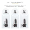 StarTech.com 3-in-1 Universal Laptop Lock 6.6ft (2m), Master Keyed Locking kaabel, Computer Security, Ühilduv w/Noble Wedge®/Nano/K-Slot; Anti-Theft Cut-Resistant kaabel