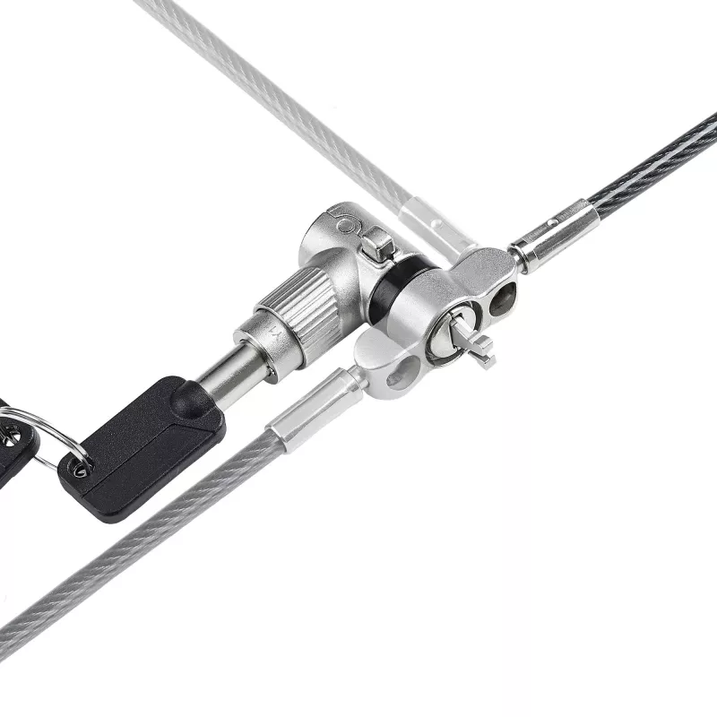 StarTech.com 3-in-1 Universal Laptop Lock 6.6ft (2m), Master Keyed Locking kaabel, Computer Security, Ühilduv w/Noble Wedge®/Nano/K-Slot; Anti-Theft Cut-Resistant kaabel