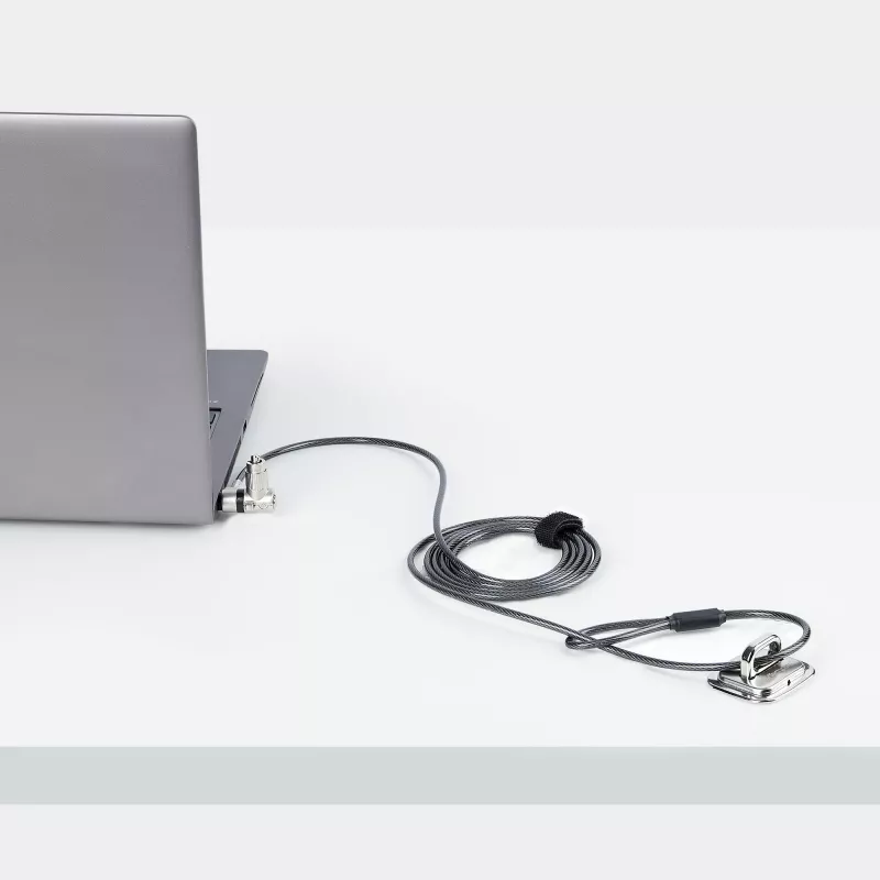 StarTech.com 3-in-1 Universal Laptop Lock 6.6ft (2m), Master Keyed Locking kaabel, Computer Security, Ühilduv w/Noble Wedge®/Nano/K-Slot; Anti-Theft Cut-Resistant kaabel