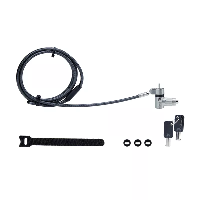 StarTech.com 3-in-1 Universal Laptop Lock 6.6ft (2m), Master Keyed Locking kaabel, Computer Security, Ühilduv w/Noble Wedge®/Nano/K-Slot; Anti-Theft Cut-Resistant kaabel